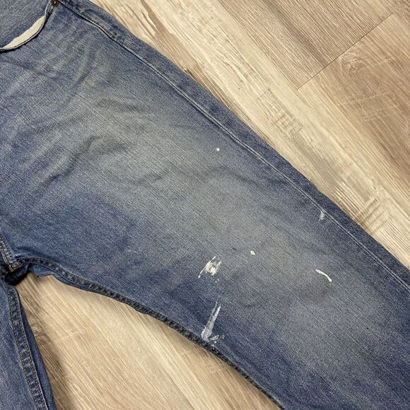 Levi's 505 Men's Jeans 40x30 Medium Wash Blue Regular Fit Paint‎ Stains - Picture 6 of 14